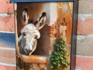 Cute Peeking Donkey Colonial Mailbox Cover