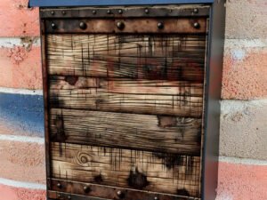 Old Rustic Wood Design Colonial Mailbox Cover