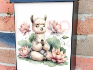 Cute Meditating Llama Colonial Mailbox Cover