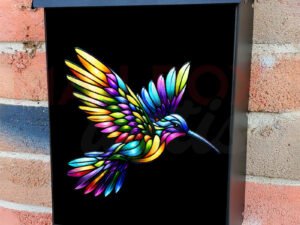 Beautiful Stained Glass Hummingbird Colonial Mailbox Cover
