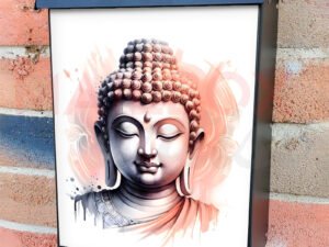 Beautiful Buddha Portrait Colonial Mailbox Cover