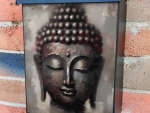 Rustic Buddha Portrait 2 Colonial Mailbox Cover