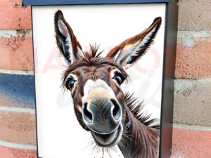 Funny Peeking Donkey Colonial Mailbox Cover