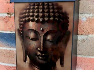Rustic Buddha Portrait  Colonial Mailbox Cover