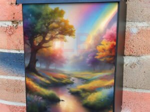 Rainbow Above the Valley Colonial Mailbox Cover