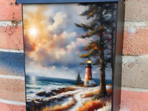 Winter Lighthouse Colonial Mailbox Cover