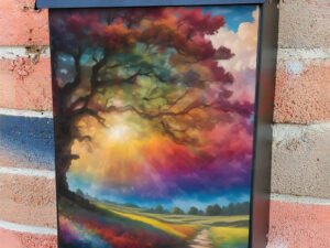 Rainbow Clouds Above the Valley Colonial Mailbox Cover