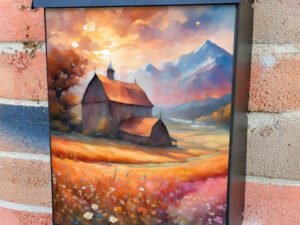 Rustic Barn in the Valley Colonial Mailbox Cover