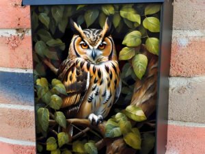 Beautiful Owl on the Tree Colonial Mailbox Cover