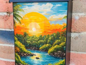 Sunset at the Summer Lake Colonial Mailbox Cover