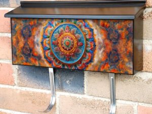 Whimsical Colorful Mandala Townhouse Mailbox Cover