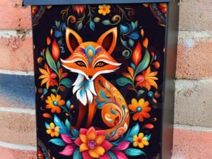 Little Folklore Floral Fox Colonial Mailbox Cover