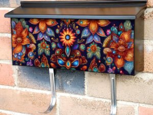 Traditional Polish Folklore Flowers Townhouse Mailbox Cover