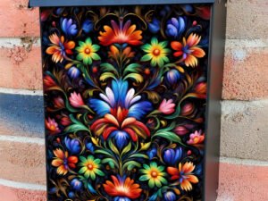 Colorful Bohemian Flowers Colonial Mailbox Cover