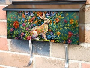 Folklore Hare and Flowers Townhouse Mailbox Cover