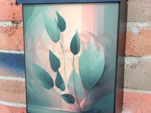 Minimalist Zen Mid Century Botanical Art 3 Colonial Mailbox Cover