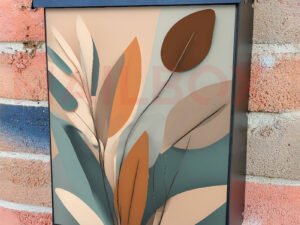 Minimalist Zen Mid Century Botanical Art 4 Colonial Mailbox Cover