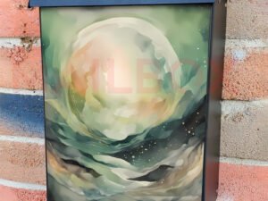 Minimalist Zen Mid Century Landscape 3 Colonial Mailbox Cover