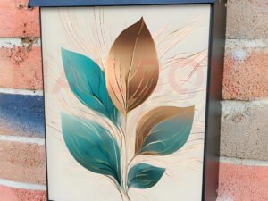 Minimalist Zen Mid Century Botanical Art 22 Colonial Mailbox Cover