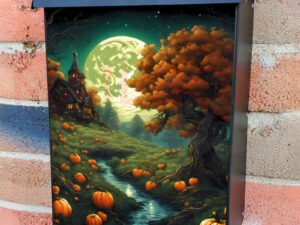 Fantasy Autumn Landscape Colonial Mailbox Cover