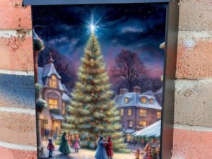 Victorian Christmas Town Colonial Mailbox Cover