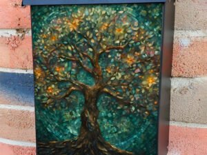 Blooming Mosaic Tree Colonial Mailbox Cover