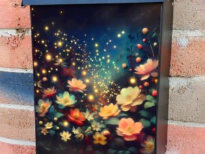 Vintage Garden with Fireflies Colonial Mailbox Cover