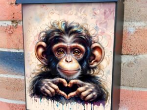 Cute Chimpanzee Baby Colonial Mailbox Cover