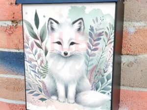 Bohemian Arctic Fox Colonial Mailbox Cover