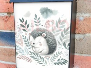 Little Boho Hedgehog Colonial Mailbox Cover