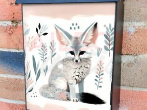 Cute Boho Fennec Fox Colonial Mailbox Cover