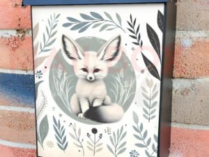 Cute Boho Baby Fennec Fox Colonial Mailbox Cover