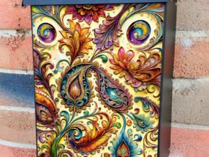 Indian Paisley Design  Colonial Mailbox Cover