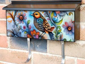 Folklore Bird and Flowers Townhouse Mailbox Cover