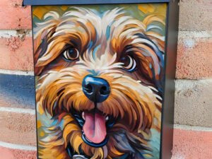 Cute Silly Puppy Colonial Mailbox Cover