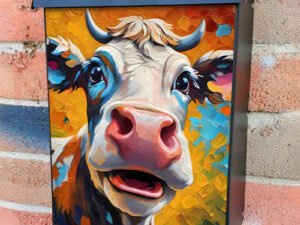 Pretty Cow Painting Colonial Mailbox Cover