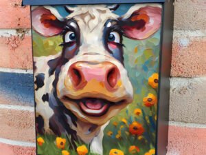 Funny Silly Cow Colonial Mailbox Cover