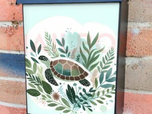 Boho Turtle in the Sea Colonial Mailbox Cover