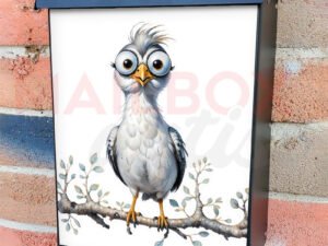 Silly Bird on a Tree Colonial Mailbox Cover