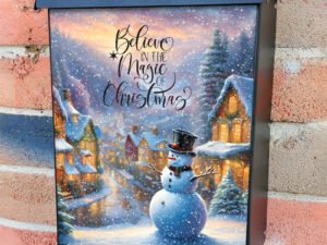 Christmas Town Snowman Colonial Mailbox Cover
