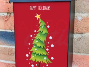 Whimsical Christmas Tree Colonial Mailbox Cover