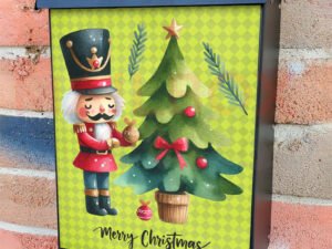 Christmas Nutcracker and Tree Colonial Mailbox Cover