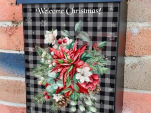 Farmhouse Christmas Bouquet Colonial Mailbox Cover