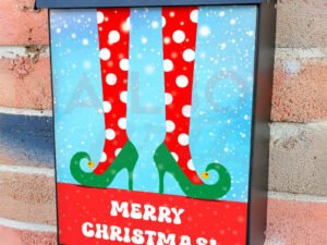 Cute Christmas Elf Legs 2 Colonial Mailbox Cover