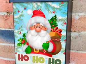Cute HO HO HO Santa Colonial Mailbox Cover