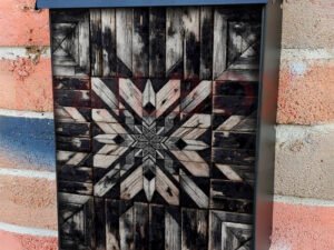Farmhouse Barn Wood Quilt Tiles Colonial Mailbox Cover