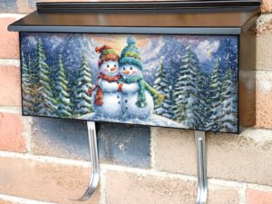 Cute Snowman Couple Townhouse Mailbox Cover