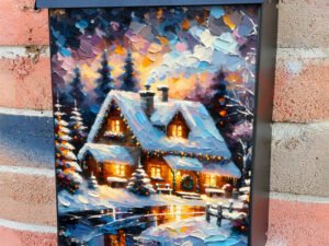 Rustic Christmas Farmhouse Colonial Mailbox Cover