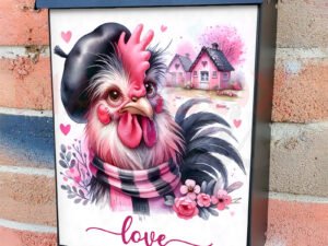 Valentine’s Day Rooster Colonial Mailbox Cover