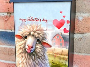 Valentine’s Day Sheep Colonial Mailbox Cover